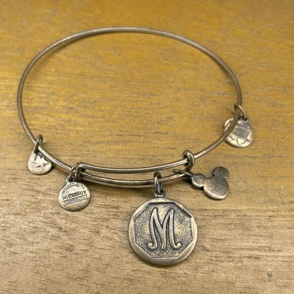 Alex and Ani M Initial Disney Mickey gold tone bracelet - Picture 1 of 2